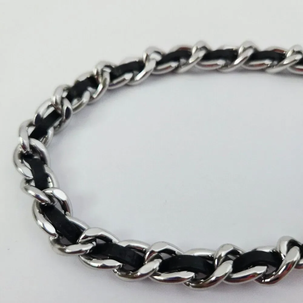 Michael Kors Black & Silver Jet Set Charm Small Leather ID Chain Card Holder